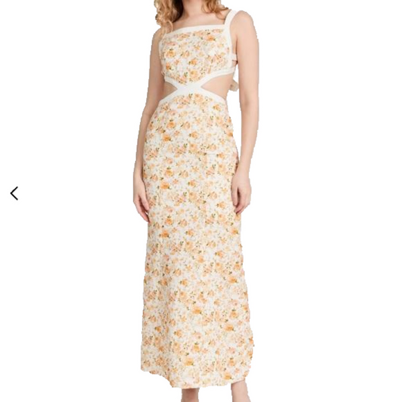 SIGNIFICANT OTHER (Revolve) Alanna Maxi Dress Women’s Size 12 Linen Blend Cutout - Picture 1 of 17